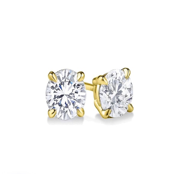 Round Stud Earrings - Picture 2 of 2